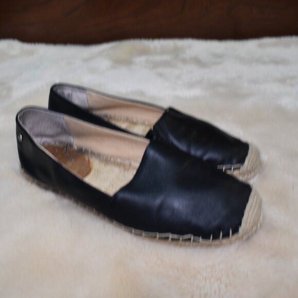 Sam Edelman Lynn Black Leather Espadrille Flats Size 8.5 Slip On Boho Shoes - Picture 14 of 14